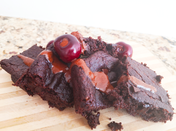 Plant-based Brownie with Cherry